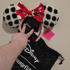 Loungefly Disney Minnie Mouse Rocks the Dots Classic Sherpa Ear Headband